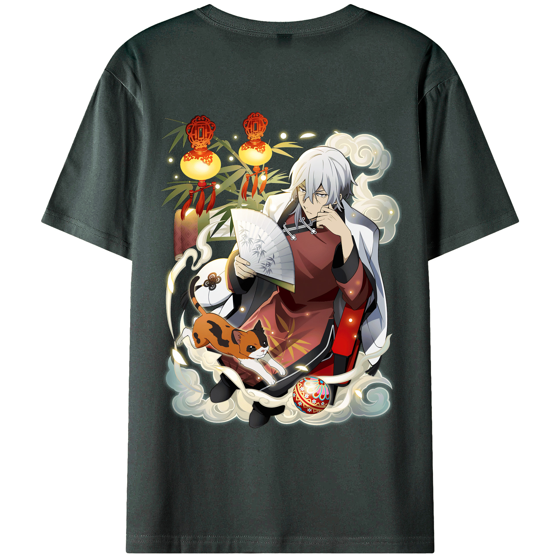 （画像用） 文豪ストレイドッグス Bungo Stray Dogs 綿100％ メンズ半袖Tシャツ（バックプリント） 通気性